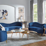 Beautiful shade of blue velvet sofa main photo