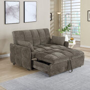 Sleeper sofa bed upholstered in durable brown chenille main photo