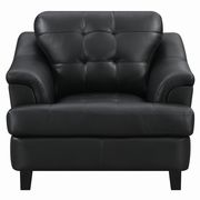Snow black leatherette casual style chair main photo