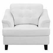 Casual style white leatherette chair main photo