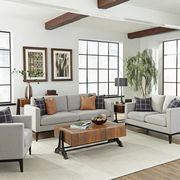 Light gray woven textrure fabric casual style sofa