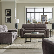 Velvety soft upholstery in a marbled charcoal gray sofa main photo