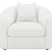 Upholstered tight back chair in white faux sheepskin main photo