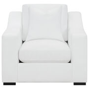 Upholstered sloped arms chair white main photo