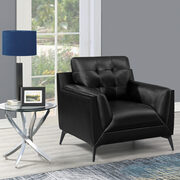 Black performance breathable leatherette upholstery chair main photo