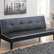 Black leatherette sofa bed