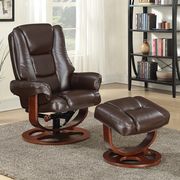 Transitional brown chair with ottoman main photo