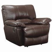 Brown leather recliner chair w/ padded arms main photo