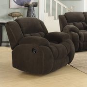 Brown casual style fabric glider recliner main photo