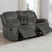 Motion loveseat upholstered in charcoal performance-grade chenille main photo