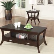 Coffee table with flared legs and 2 drawers main photo