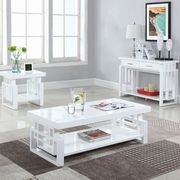 Transitional glossy white coffee table main photo