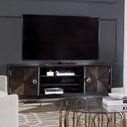 Tv console with rose brass accents main photo