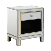 End table mirrored drawers framed with a soft champagne gold finish main photo