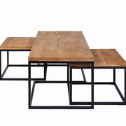 Nesting industrial style coffee table set main photo