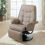 Beige leatherette recliner chair main photo