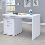 Contemporary white executive desk