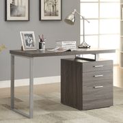 Contemporary weathered light grey writing desk main photo