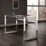 Contemporary chrome and glass top writing desk main photo