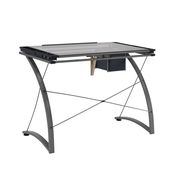 Contemporary glass top drafting desk