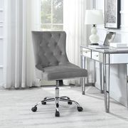 Modern grey velvet office chair main photo