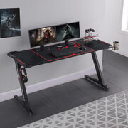 Metal z-shaped gaming desk black main photo