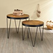 Industrial honey and black nesting tables main photo