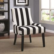 Black/white stripe design accent chair main photo