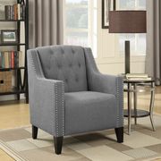 Transitional grey upholstered accent chair main photo