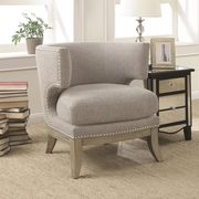 Barrel back design chair in weathered gray