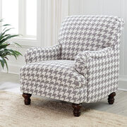 Gray houndstooth patterned upholstery accent chair main photo