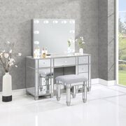 9-drawer mirrored storage vanity set with hollywood lighting metallic main photo