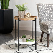 Rustic solid mango accent table top