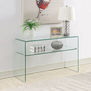 Clear glass modern design console table main photo