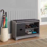 Rustic distressed grey shoe cabinet main photo