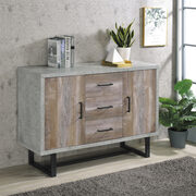 Weathered oak and cement finish 3-drawer accent cabinet main photo