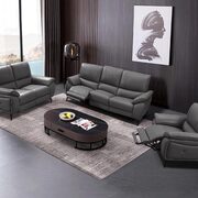 Gray leather electric recliner sofa main photo