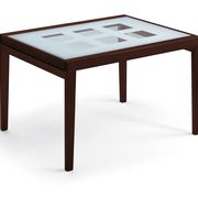 Italy-made table w/ frosted glass design main photo