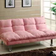 Pink microfiber sofa bed main photo