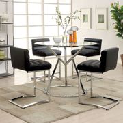 Round glass top bar style dining table main photo