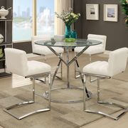 Round glass top bar style dining table main photo