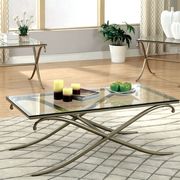 Glass top / curved legs 3pcs coffee table set main photo