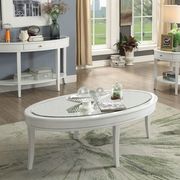 White oval mirror top coffee table main photo