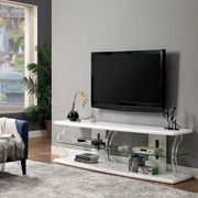 60-inch modern white TV Stand with LED main photo