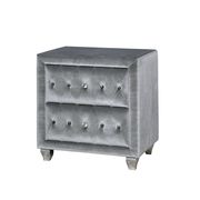 Flannelette fabric tufted nightstand in gray main photo