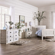 Rustic style weathered white finish youth bedroom main photo