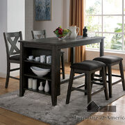 Gray finish rustic counter height table main photo