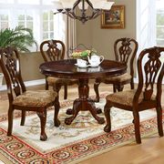 Traditional brown cherry wood round table main photo