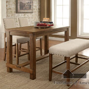 Rustic oak contemporary counter ht. table main photo