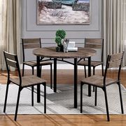 Antique brown transitional round dining talbe main photo